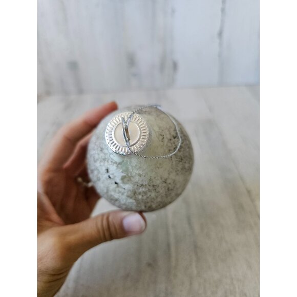 Speckled brown white teardrop ornament glass Xmas tree - Picture 6 of 8